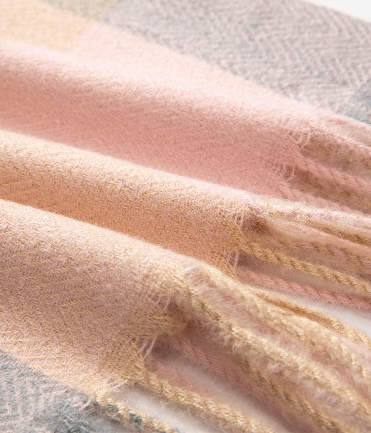 Villand Women'S Wool Scarf - Cashmere Feel Winter Checked Scarves for Women, Large Soft Thick Shawls and Wraps with Gift Box