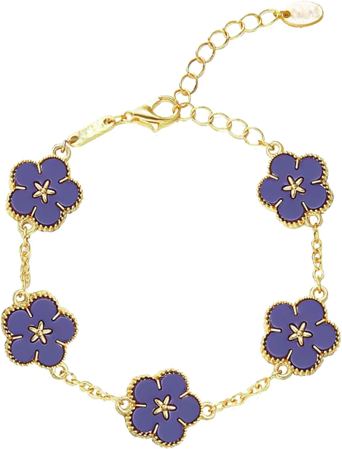 Four Leaf Clover Bracelet for Women Lucky 18K Gold Plated Stackable Jewelry Gift for Women Birthday Gifts for Girlfriend