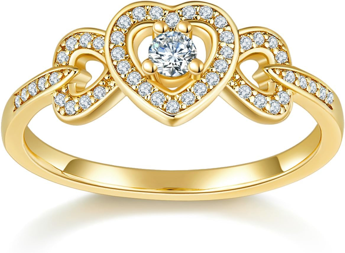 MINDDHA 14K gold infinity wedding band with cubic zirconia