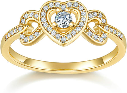 MINDDHA 14K gold infinity wedding band with cubic zirconia