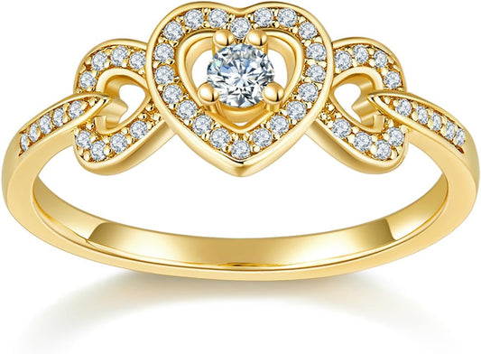 MINDDHA 14K gold infinity wedding band with cubic zirconia