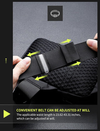 Water-resistant crossbody bag showing large capacity relative to size