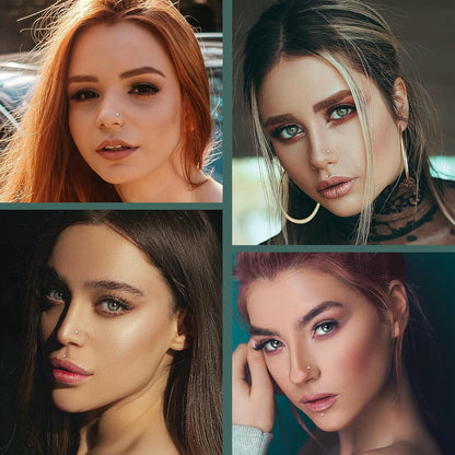 Sllaiss 8 Pcs 20G Nose Ring Studs Made with Austrian Crystal for Women Stainless Steel 1.5Mm 2Mm 2.5Mm 3Mm Nose Piercings Set Body Jewelry Hypoallergenic