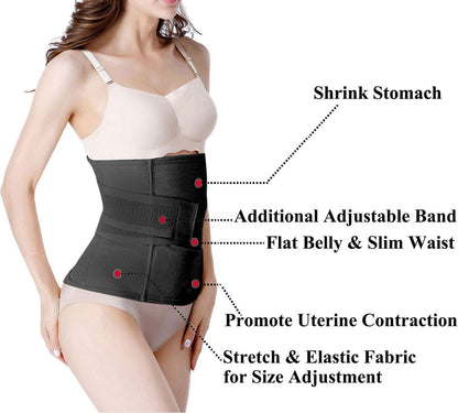 Woman wearing postpartum girdle showing back support coverage