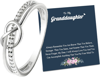Harry and Henry to My Granddaughter Ring from Grandma Knot Stackable Statement Jewelry Meaningful Gift Christmas Stocking Stuffer Present for Her