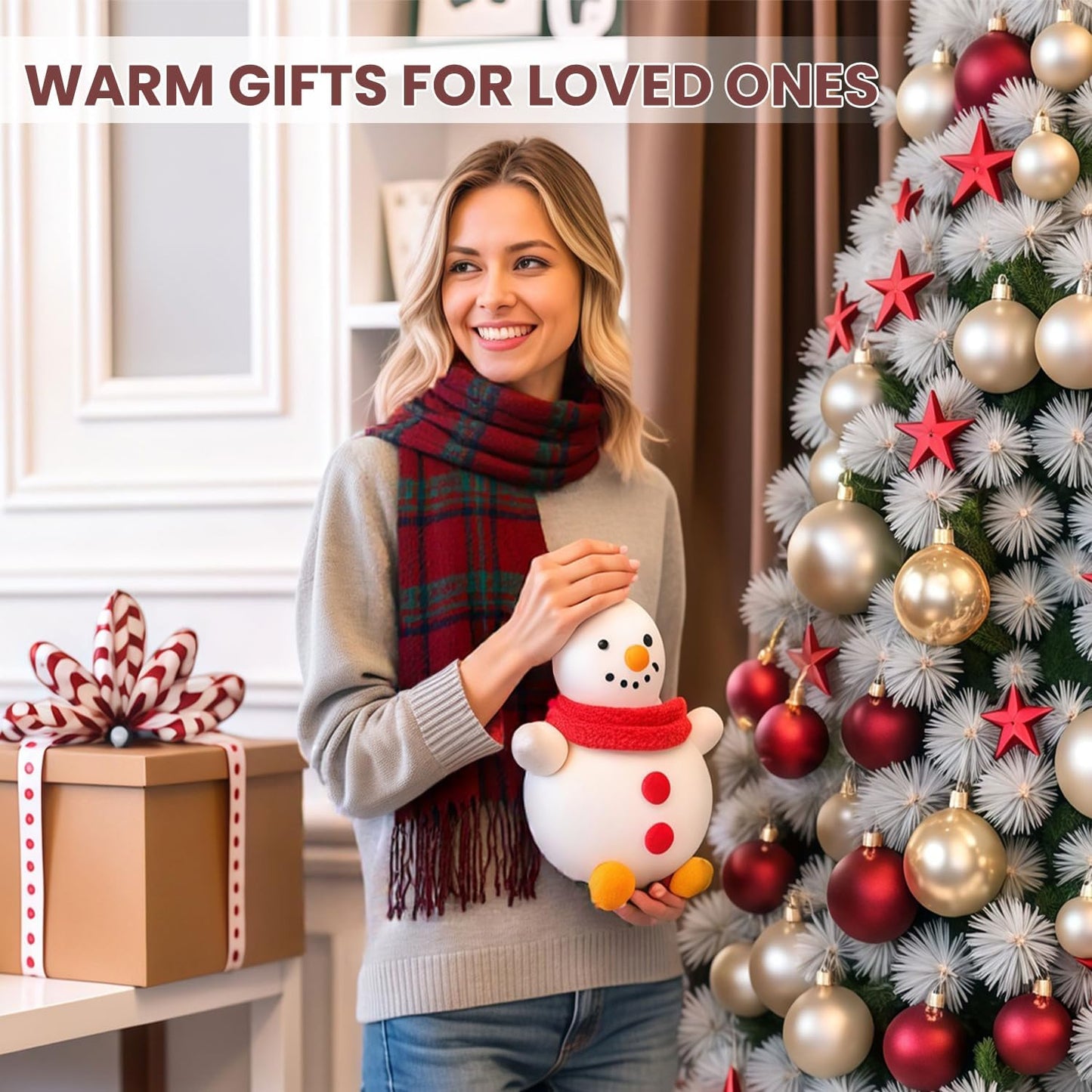 Tavaleu Winter Scarf for Women, Cashmere Feel Scarf Blanket Plaid Scarfs, Shawls Wraps Womens Scarves Fall Warm Tassel Shawls