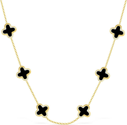 SHINYY Four Leaf Clover Choker Necklace for Women | 18K Gold Plated Lucky 4 Leaf Jewelry | Trendy Gifts for Her