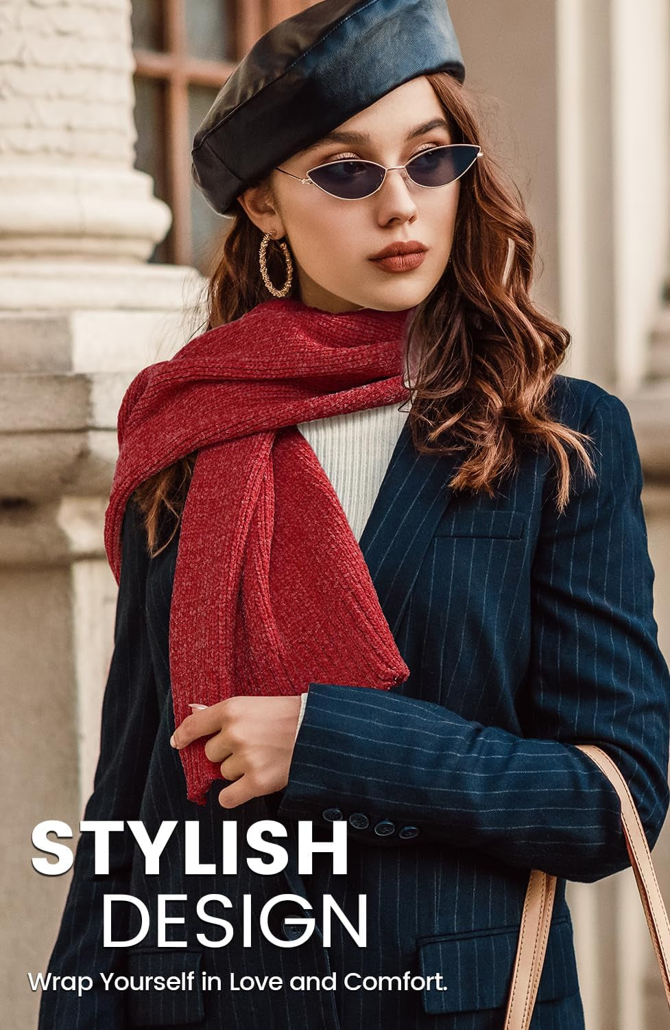 Pleneal Scarf for Women,Soft Chenille Winter Scarves, Womens Warm Thick Scarf for Cold Weather