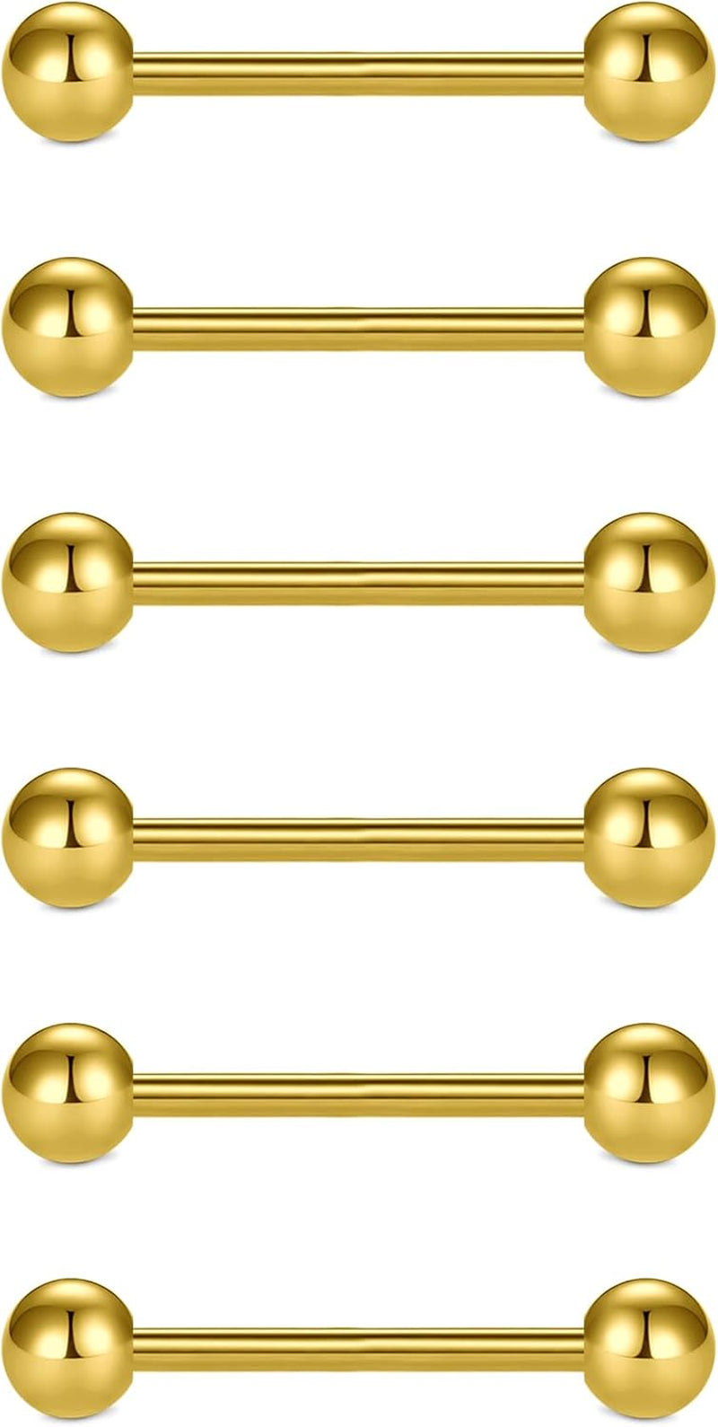 VCMART 12Mm-18Mm 14G Tongue Rings Nipple Straight Barbells Surgical Steel Body Piercing Jewelry