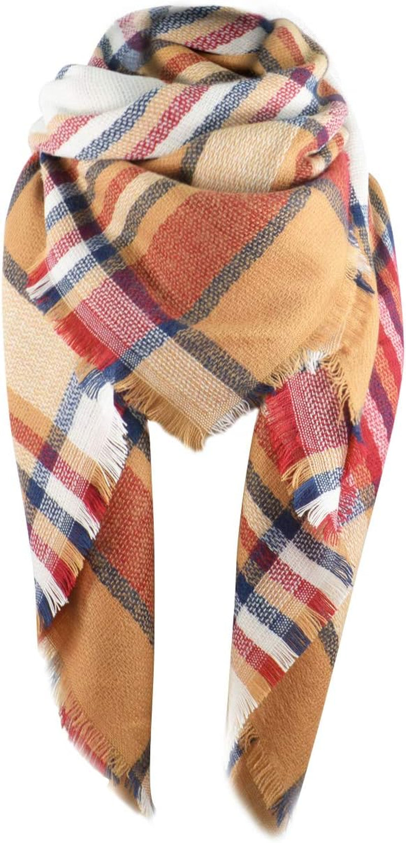 American Trends Womens Fall Winter Scarf Plaid Tassel Soft Warm Blanket Scarves Womens Shawl Wraps