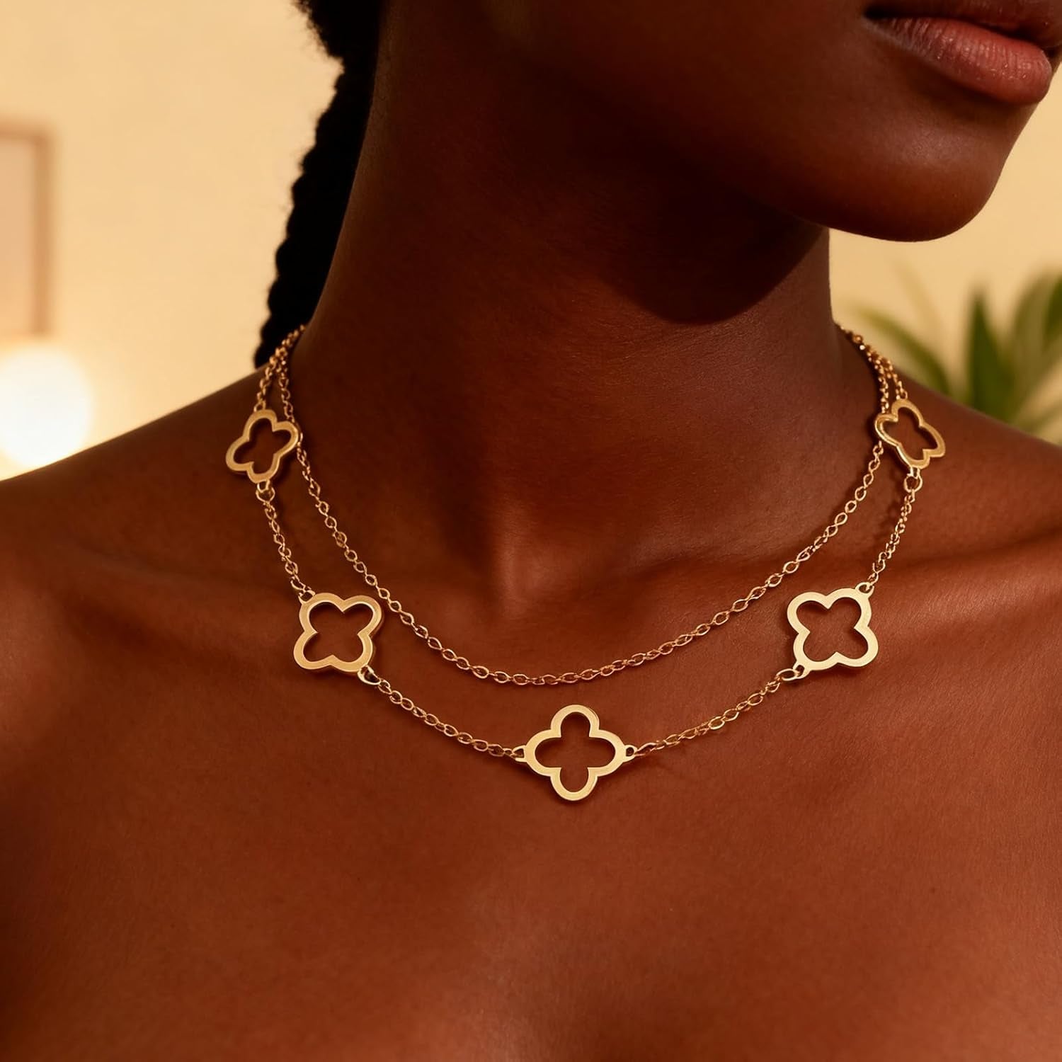 Gold Charm Necklace for Women Star Pearl Charms Pendant Neckalces Dainty 14K Gold Plated Summer Beach Ocean Jewelry Gifts