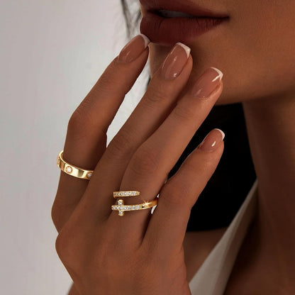My Queen cubic zirconia wedding band rings in gold plating