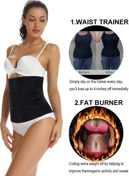 Neoprene sweat belt worn during exercise and workouts