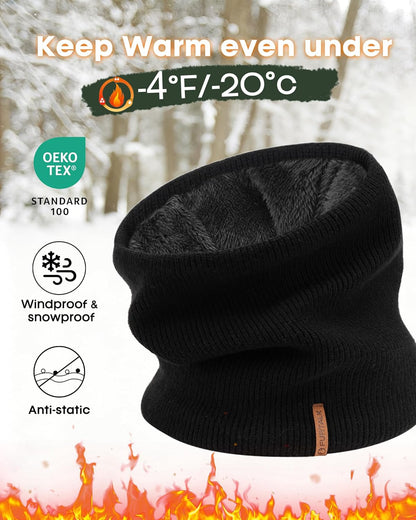 FURTALK Winter Neck Warmer Men Ski Neck Gaiter Scarf for Men Women Thick Warm Fleece Windproof Scarves