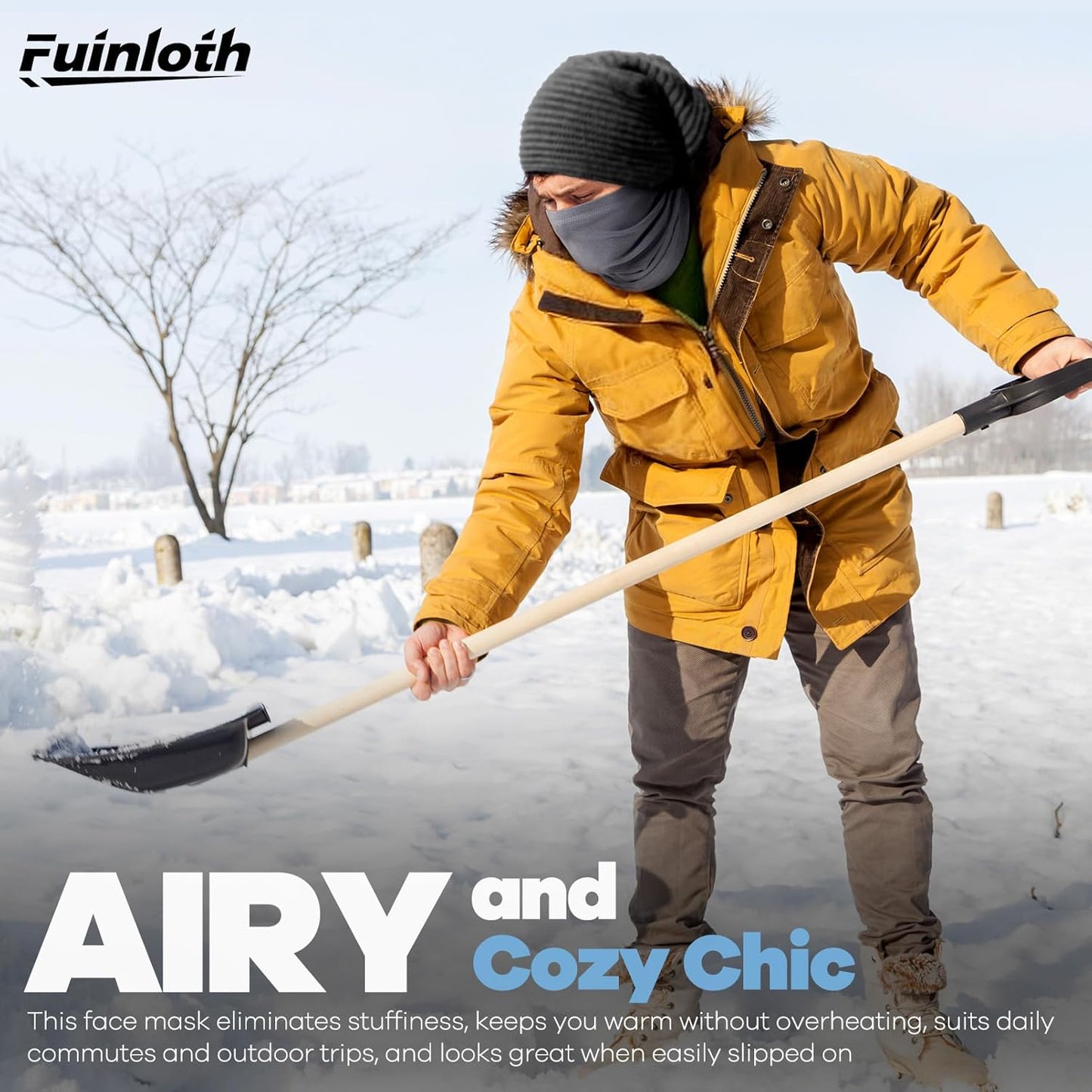 Fuinloth 2 Pack Winter Neck Gaiter, Fleece Warmer Scarf Cold Weather Face Mask Cover for Men/Women