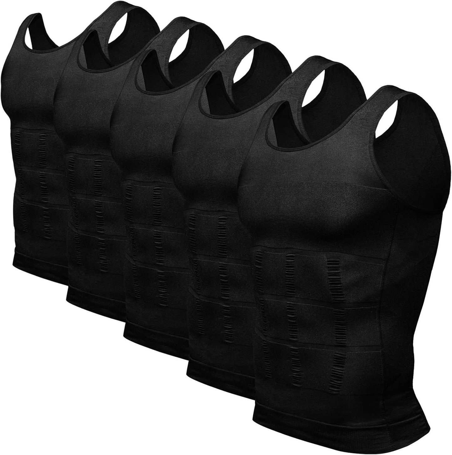 Odoland mens body shaper thermal compression shirt tank top