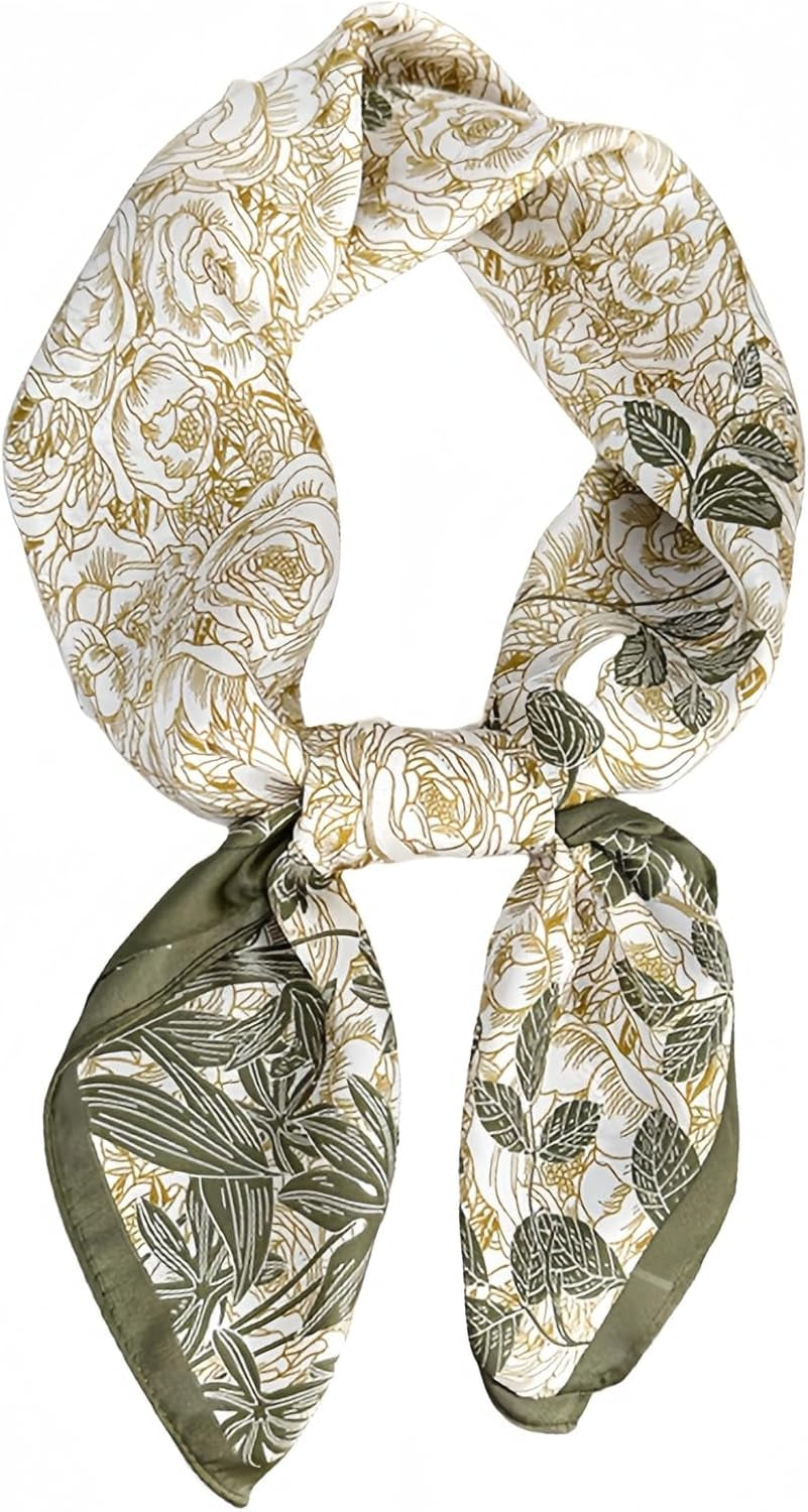 MINIDORA Satin Scarves for Women 27.5 × 27.5 Inches Medium Square Elegant Silk Feeling Head Scarf