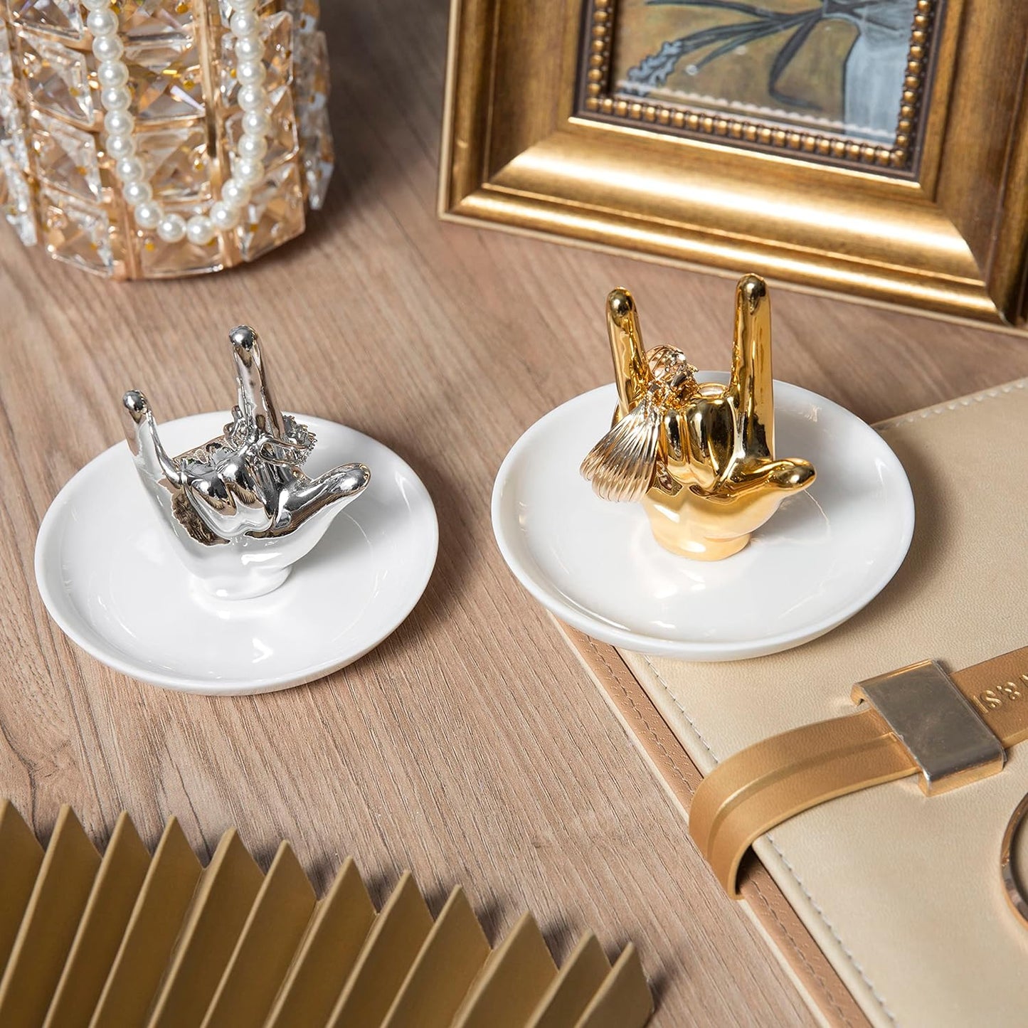 I Love You hand-shaped trinket tray made from quality ceramic material
