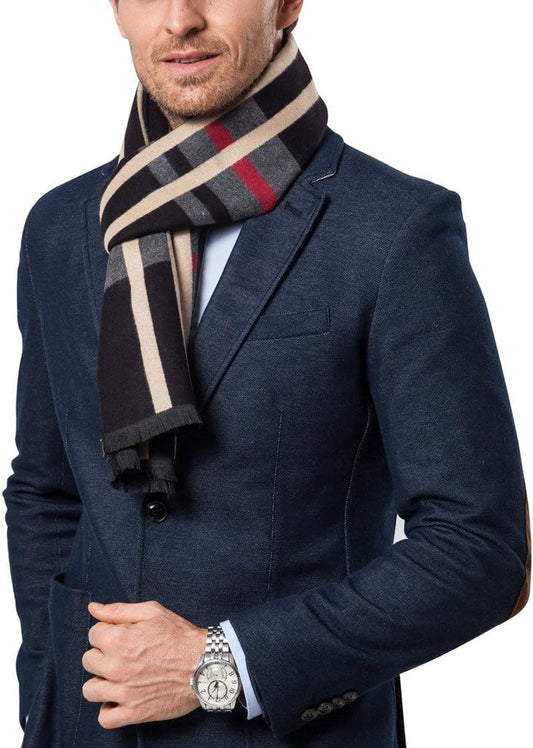 Shubb Men'S Fashion Scarves for Winter Cashmere Feel Scarf for Men 70.8 * 11.8 IN