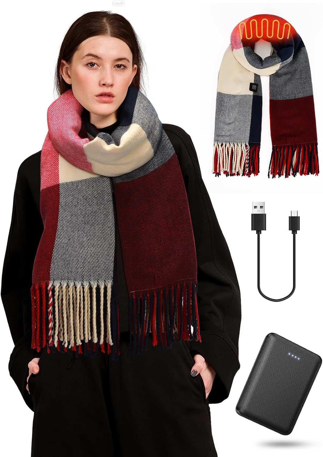 Heated Scarf for Women/Men, Electric Heating Scarf with 5500Mah Battery, up to 8 Hours of Warmth Heater for Winter