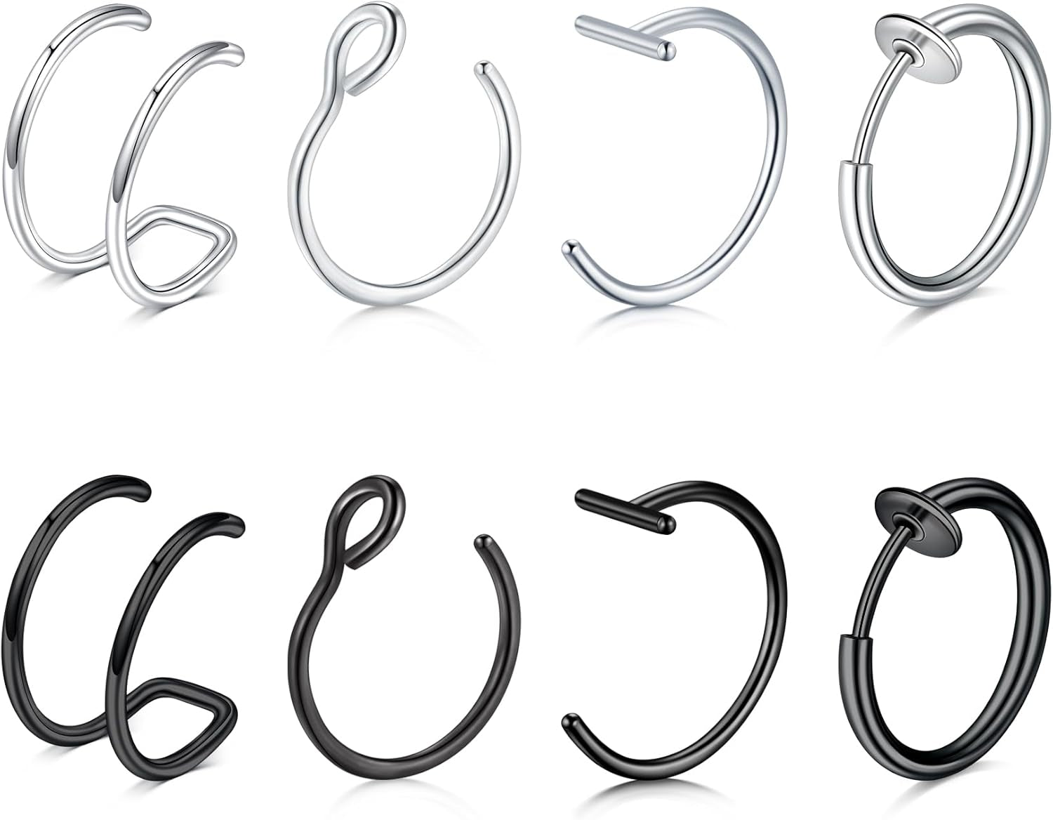 Briana Williams Fake Nose Ring Gold Fake Nose Rings for Women Clip on Fake Nose Piercing Non Piercing Faux Nose Piercing Jewelry