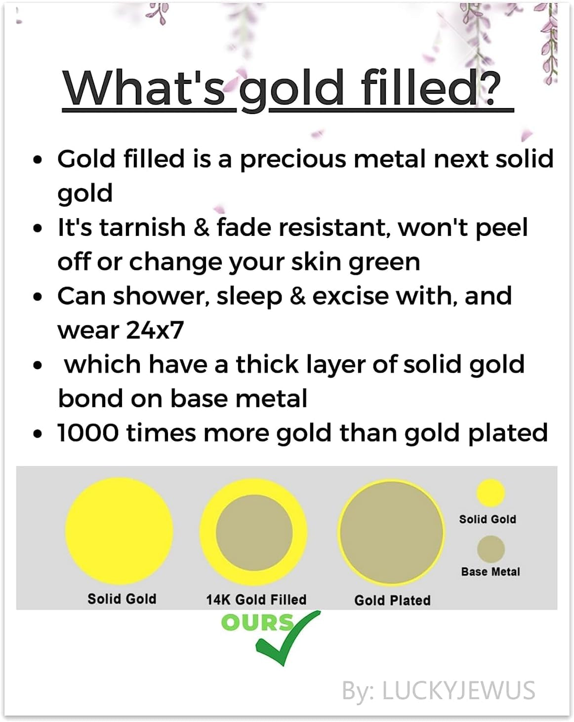 LUCKYJEWUS Fake Nose Ring Hoop, 14K Gold Filled or 925 Sterling Silver Small Clip-On Faux Nose Cuff for Women & Men, No Piercing Needed