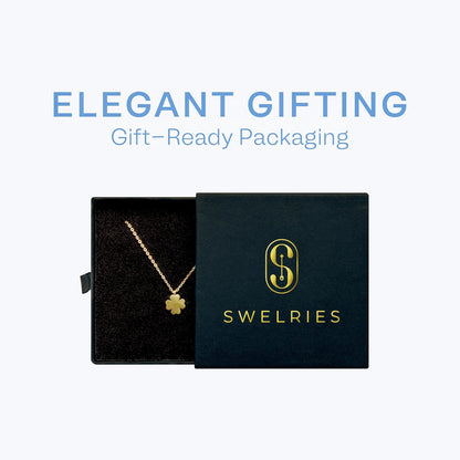 Four Leaf Clover Necklace - 18K Gold Plated Cute Shamrock Necklaces, Unique Dainty Heart Jewelry, Lucky Charm Pendant for Women