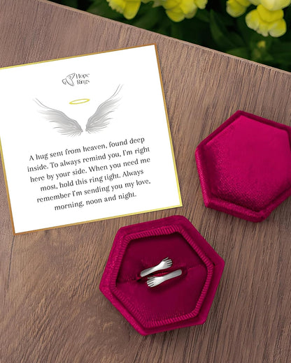Hypoallergenic stainless steel hug ring close-up