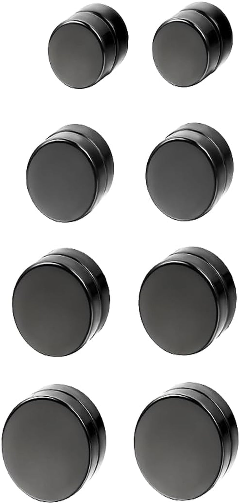 8PCS Asoorted Size 6-12MM Stainless Steel Magnetic Fake, Black, Size No Size