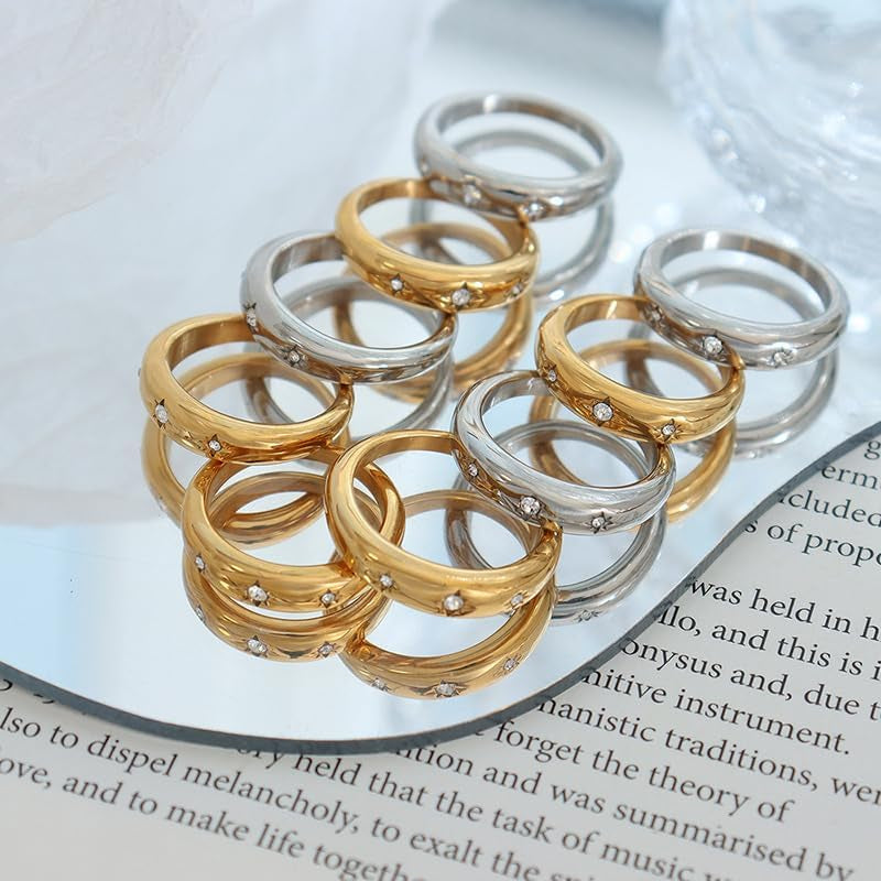 Gold pinky rings collection in various styles and finishes