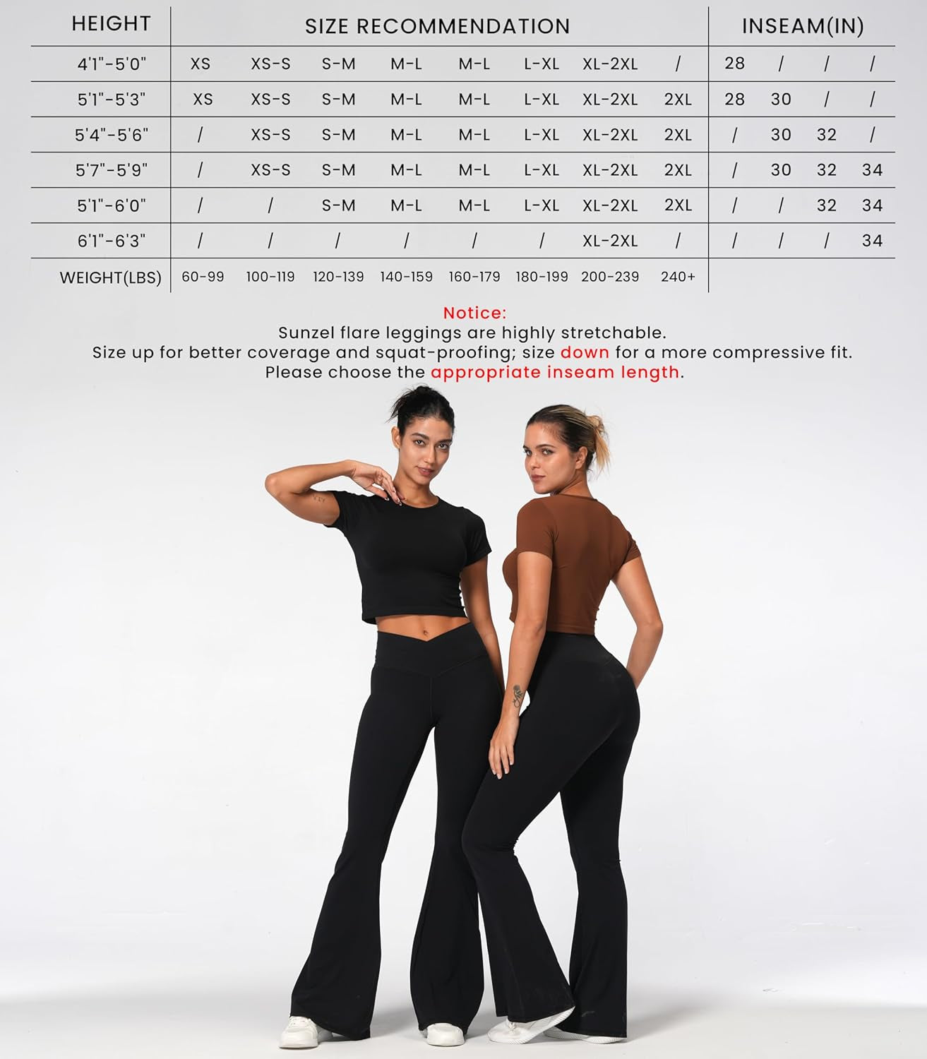High-waisted flare leggings with tummy control all body types