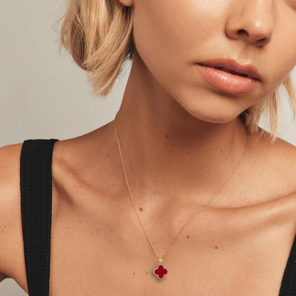 Four Leaf Clover Necklace for Women, Double Sided Mother of Pearl Pendant, Adjustable Chain, Dainty Gold Necklace, Elegant Necklaces for Women Jewelry Gifts