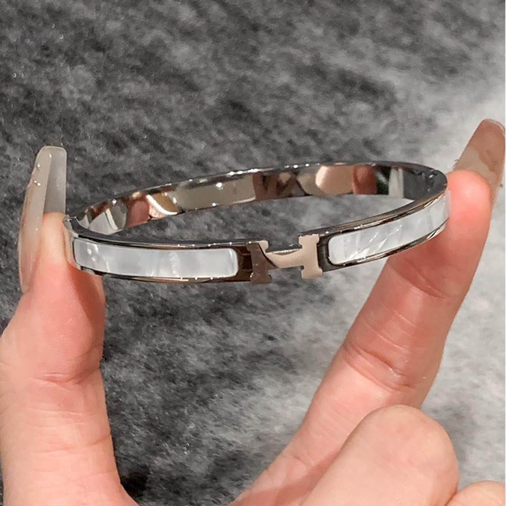 Fashion H Bracelet Stainless Steel Bracelet Jewelry H Bangle Cuff Bracelet Birthday Gift for Women