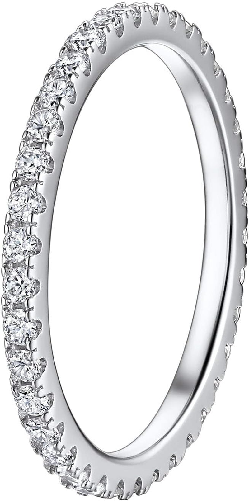 14K gold plated stackable eternity ring with CZ diamonds