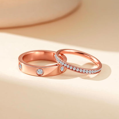 Two piece stainless steel CZ friendship rings