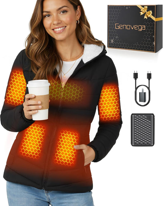 Women's graphene heated jacket with premium insulation technology