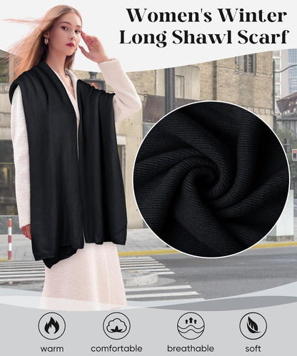 Womens Winter Scarf Long Soft Chunky Scarves Warm Blanket Oversized Shawl Wraps