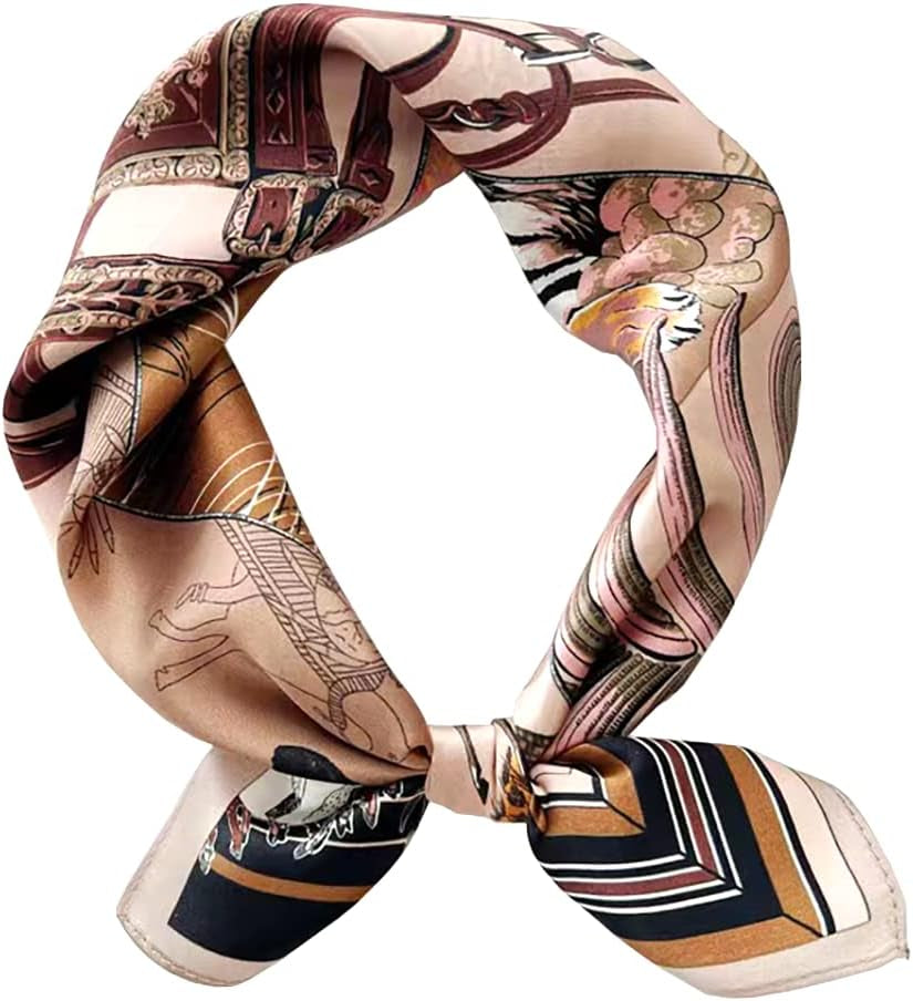 ANDANTINO 100% Mulberry Silk Square Scarf for Hair-25.6" X25.6'' Women Men Natural Silk Neckerchief Digital Printed Headscarf