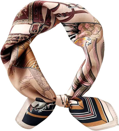 ANDANTINO 100% Mulberry Silk Square Scarf for Hair-25.6" X25.6'' Women Men Natural Silk Neckerchief Digital Printed Headscarf