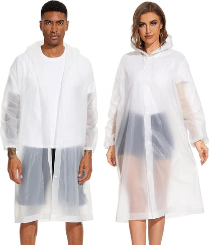 OFFITECTURE 2-pack reusable rain ponchos for women hooded design