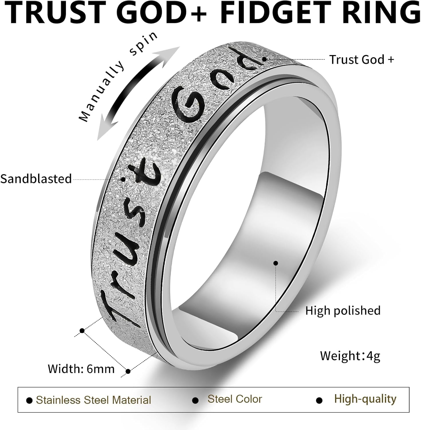 Fidget spinner ring stress relief gift packaging