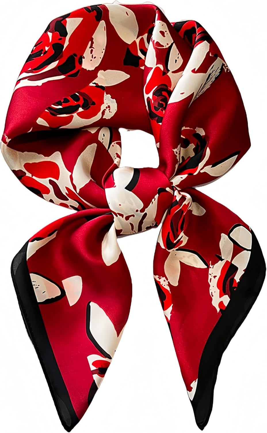 MINIDORA Satin Scarves for Women 27.5 × 27.5 Inches Medium Square Elegant Silk Feeling Head Scarf