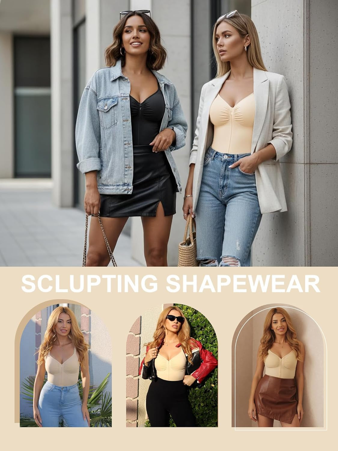 SHAPERX shapewear bodysuit size and fit comparison chart