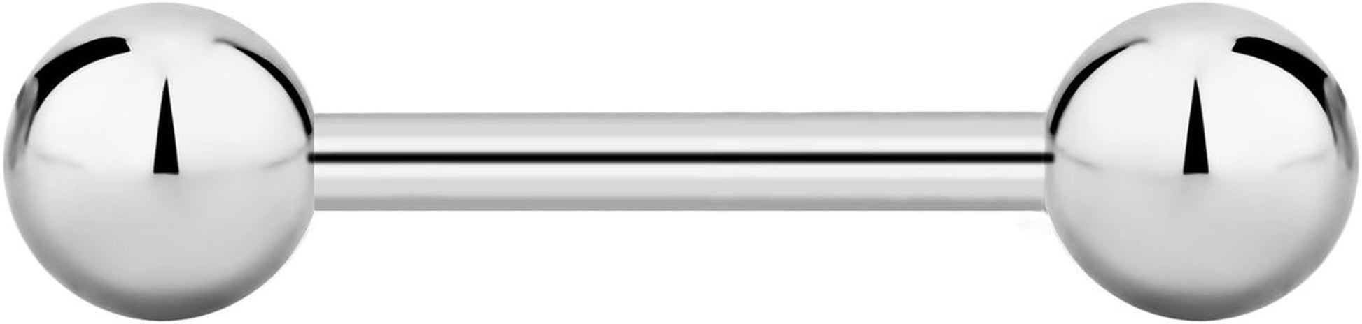 Forbidden Body Jewelry Nipple Barbell, Nipple Bars, Silver Nipplerings Piercing Surgical Steel 8G - 18G Straight Barbell Body Jewelry (Sold Individually)