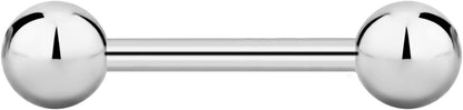 Forbidden Body Jewelry Nipple Barbell, Nipple Bars, Silver Nipplerings Piercing Surgical Steel 8G - 18G Straight Barbell Body Jewelry (Sold Individually)