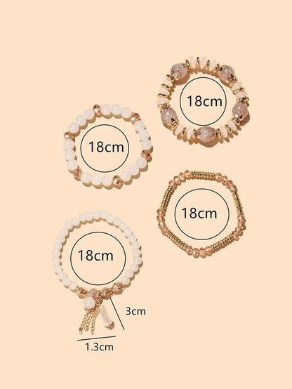 Bohemian Stackable Bracelets for Women Gold Beaded Stretch Charm Bracelets Set Crystal Elastic Multilayer Colorful Charm Bangles Bracelets Summer Beach Multicolor Statement Jewelry