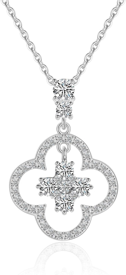 Gold/White Gold Clover Necklace for Women Four Leaf Clover Necklace Lucky Necklace for Mother'S Day Gift Gift for Wife