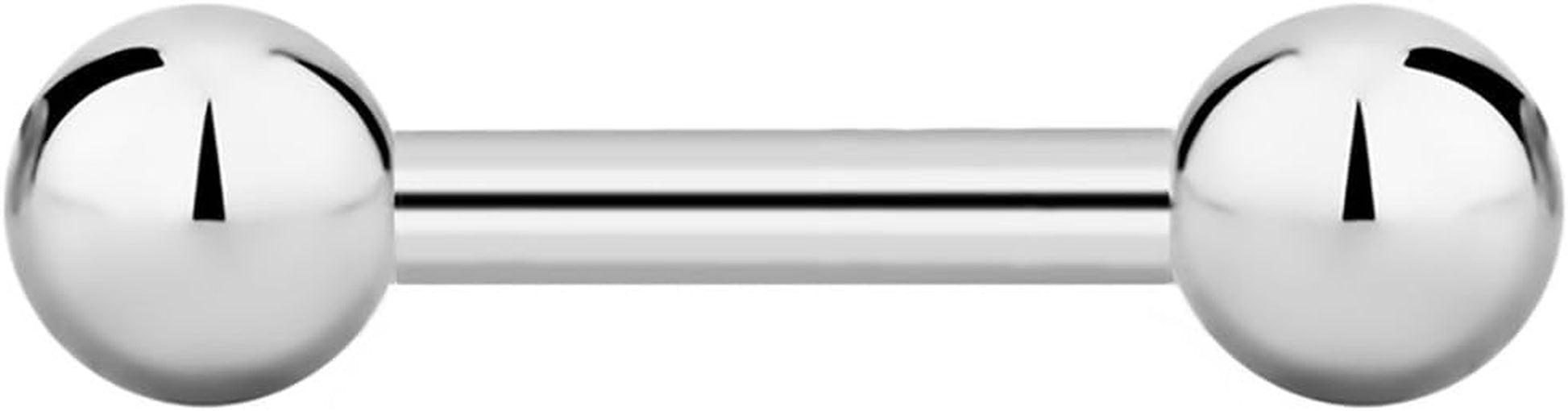 Forbidden Body Jewelry Nipple Barbell, Nipple Bars, Silver Nipplerings Piercing Surgical Steel 8G - 18G Straight Barbell Body Jewelry (Sold Individually)