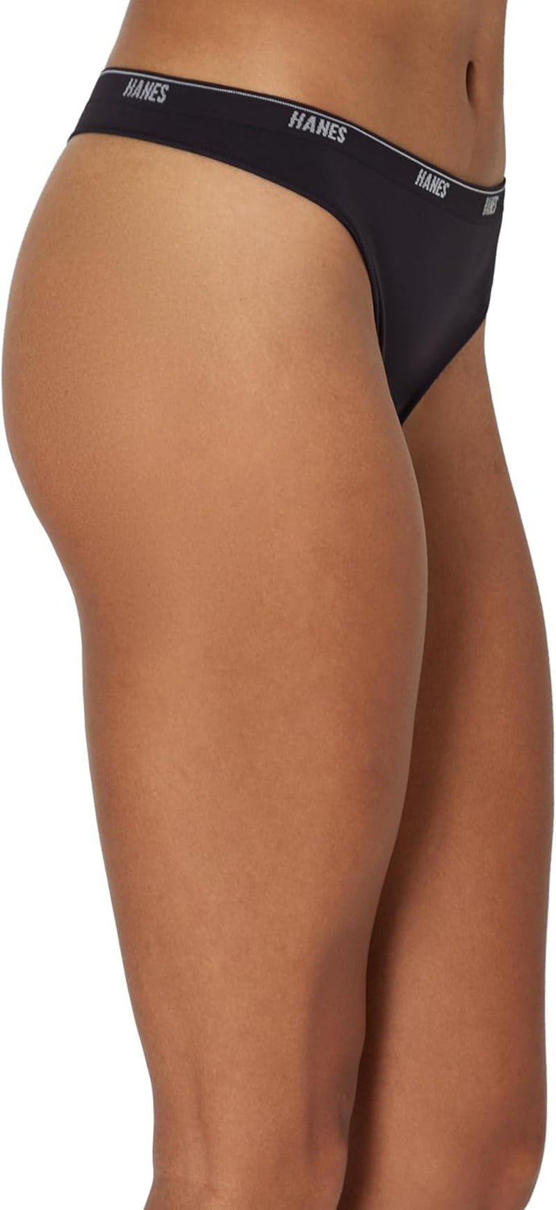 Close-up of 4-way stretch fabric on Hanes Moves thong panty