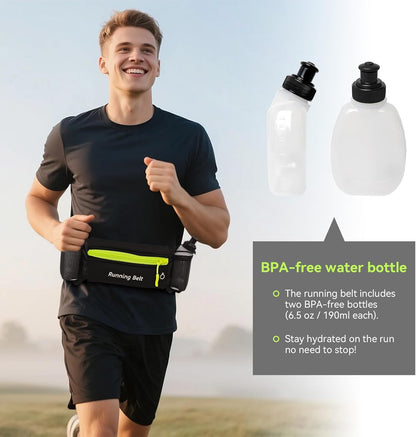 Reflective safety design on AXEN waist pack for night running